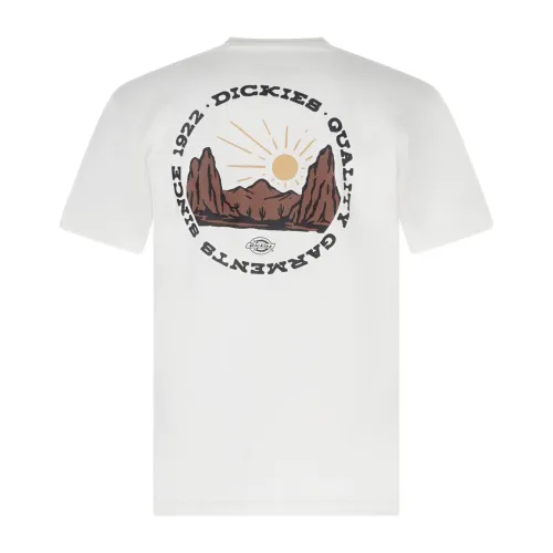 Dickies - T-shirt bianca con stampa logo sul fronte e sul retro per uomo |