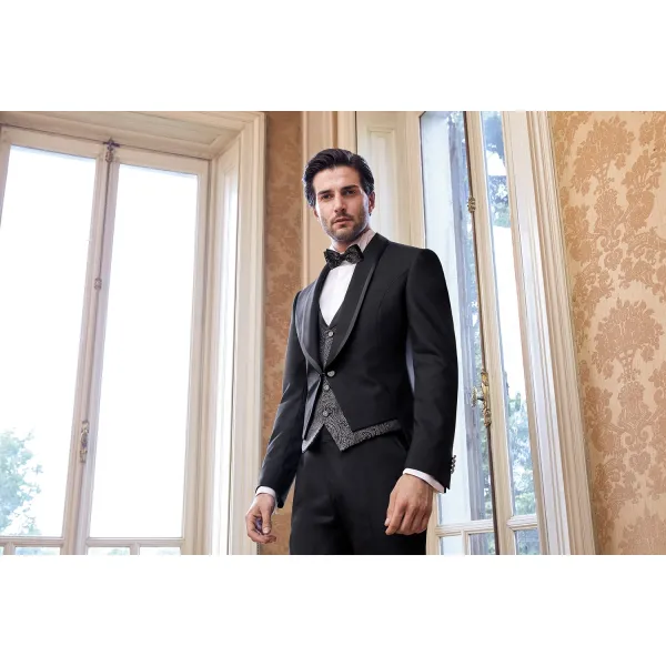 Lubiam 1911 Cerimonia - Abito tight nero per uomo |  2