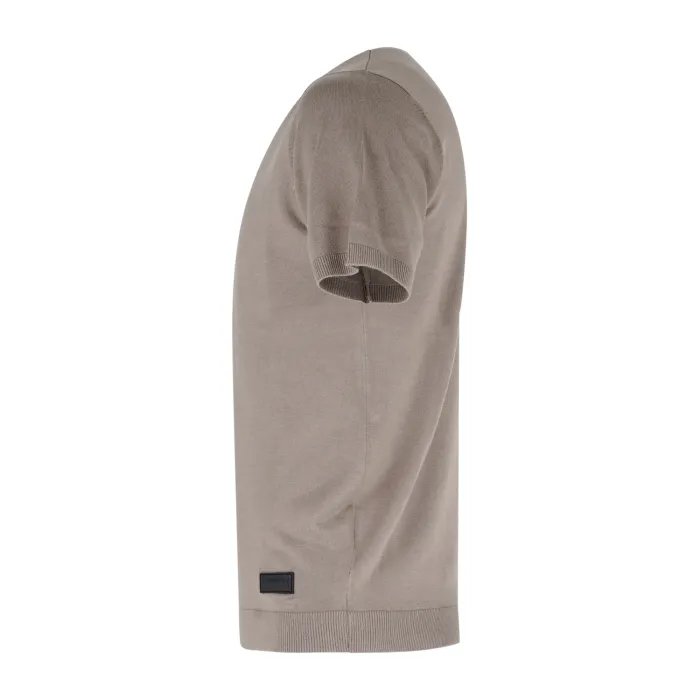 Richmond X - T-shirt beige Cerlina in maglia di viscosa con patch logo per uomo