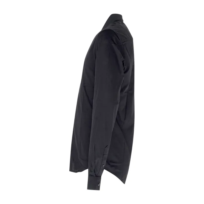 Armani Exchange - Camicia nero in tessuto tecnico con logo ricamato sul petto