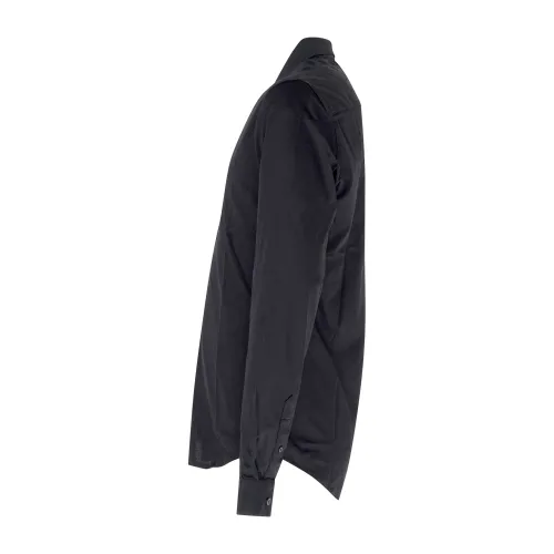 Armani Exchange - Camicia nero in tessuto tecnico con logo ricamato sul petto