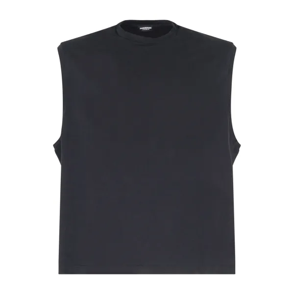 Dsquared2 - T-shirt nera senza manica con stampa logo sul retro per uomo |
