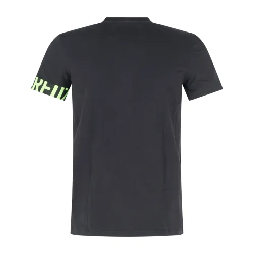 Dsquared2 - T-shirt nera manica corta con banda logo sulla manica per uomo |