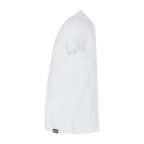 Dsquared2 - T-shirt bianca manica corta con logo allover per uomo | d9m205510