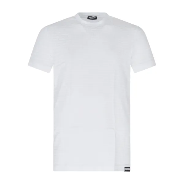 Dsquared2 - T-shirt bianca manica corta con logo allover per uomo | d9m205510