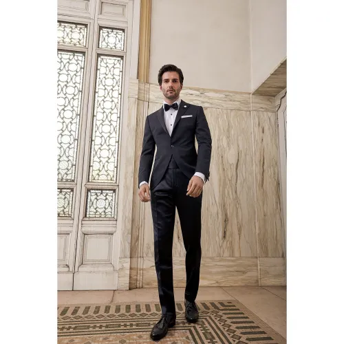 Lubiam 1911 Cerimonia - Abito smoking nero per uomo | 