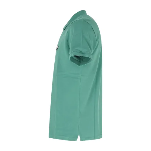 Roy Roger's - Polo verde manica corta in cotone con patch logo per uomo |