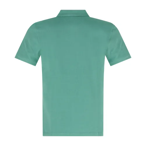 Roy Roger's - Polo verde manica corta in cotone con patch logo per uomo |