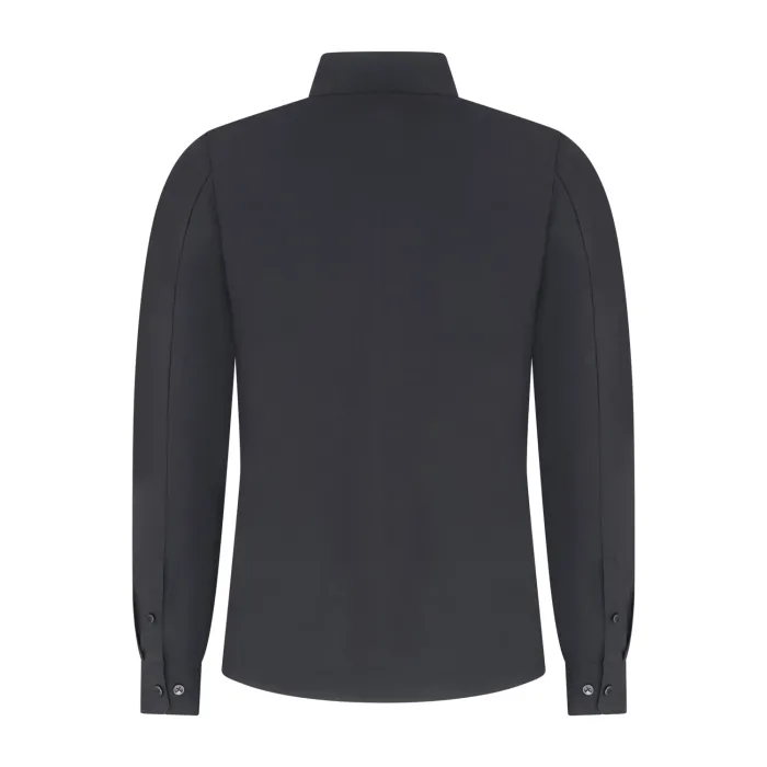 Unity - Camicia nera tessuto tecnico con patch logo gommato per uomo | st-hyron
