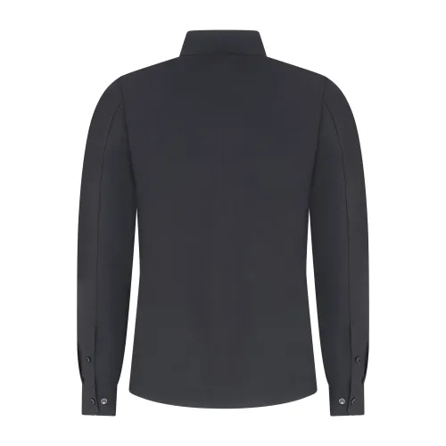 Unity - Camicia nera tessuto tecnico con patch logo gommato per uomo | st-hyron