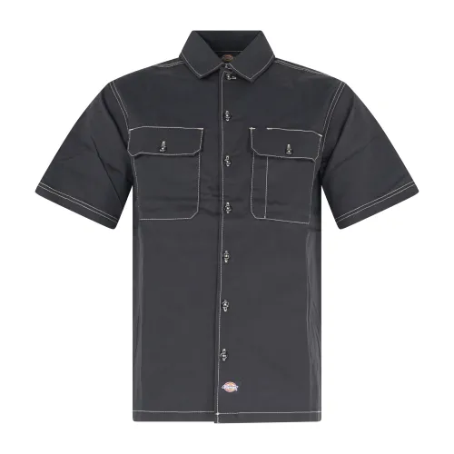 Dickies - Camicia nera maniche corte con doppio tascino sul petto per uomo |