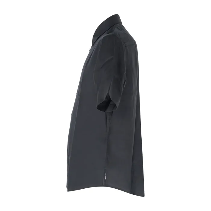 Armani Exchange - Camicia nera manica corta con patch logo sul fondo per uomo |