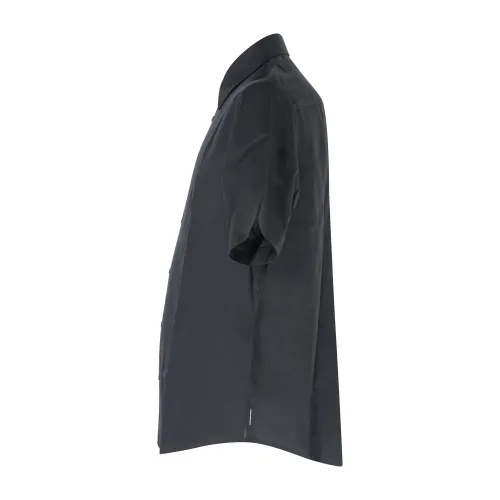 Armani Exchange - Camicia nera manica corta con patch logo sul fondo per uomo |