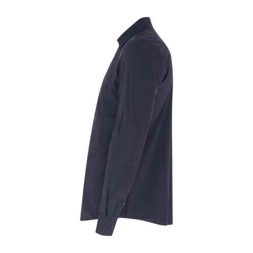 Unity - Camicia blu tessuto tecnico con patch logo gommato per uomo | st-hyron