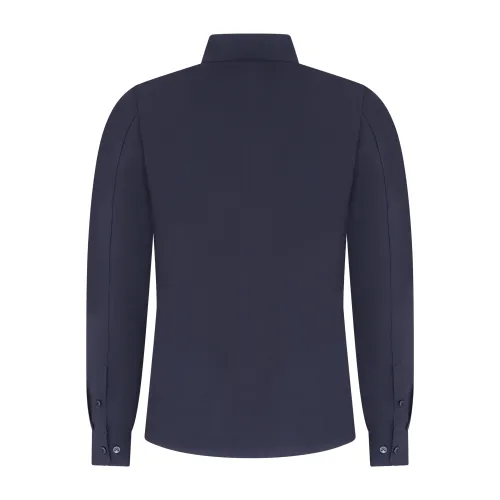 Unity - Camicia blu tessuto tecnico con patch logo gommato per uomo | st-hyron