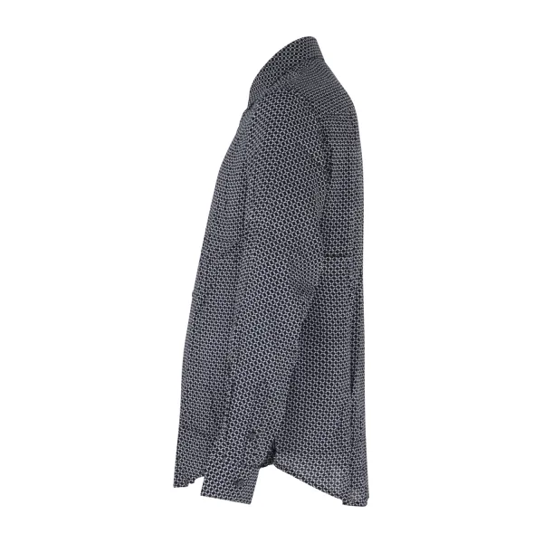 Armani Exchange - Camicia blu in viscosa ecosostenibile e logo allover per uomo 2