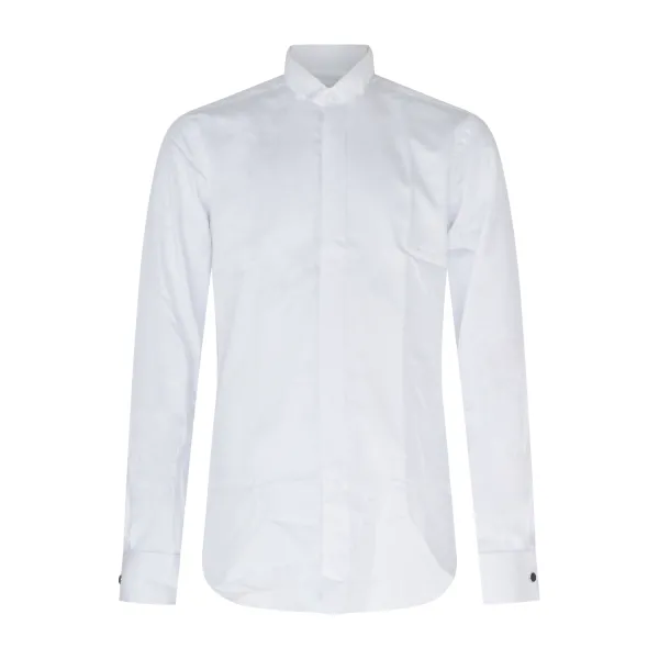 Xacus - Camicia bianca in cotone con collo diplomatico tailor fit per uomo |