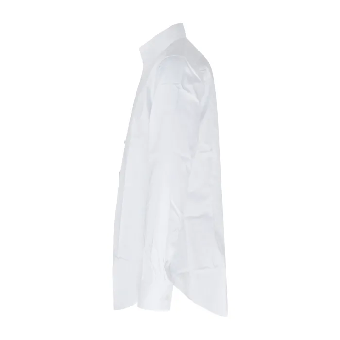Xacus - Camicia bianca in cotone con collo coreano Tailor fit per uomo | 541ml