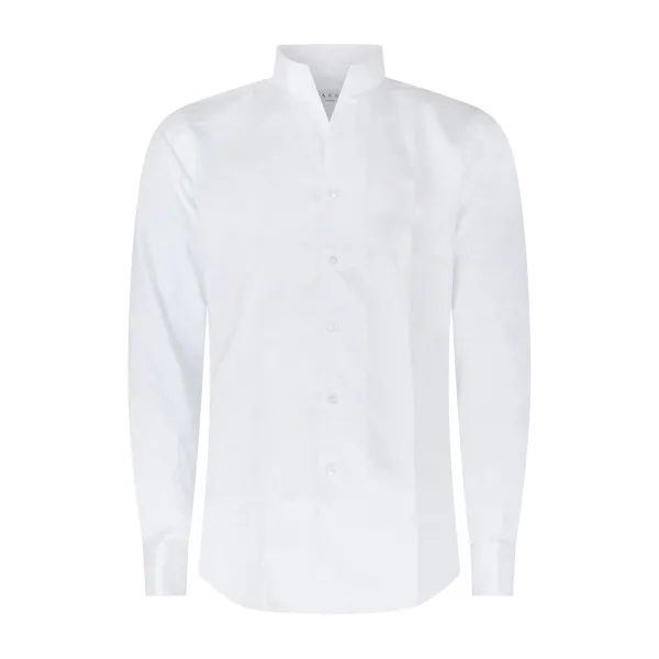 Xacus - Camicia bianca in cotone con collo coreano Tailor fit per uomo | 541ml