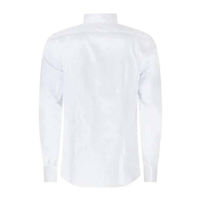 Xacus - Camicia bianca in cotone con collo coreano Tailor fit per uomo | 541ml