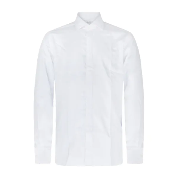 Xacus - Camicia bianca in cotone abbottonatura coperta Tailor fit per uomo |