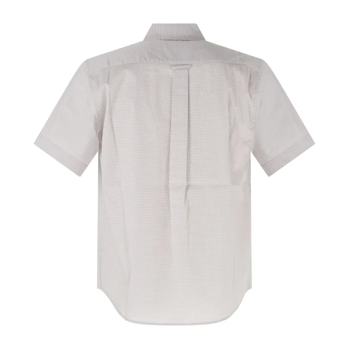 Iuter - Camicia beige maniche corte in cotone con stampa serigrafica per uomo |