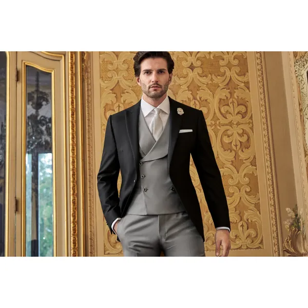 Lubiam 1911 Cerimonia - Abito tight nero per uomo |  2