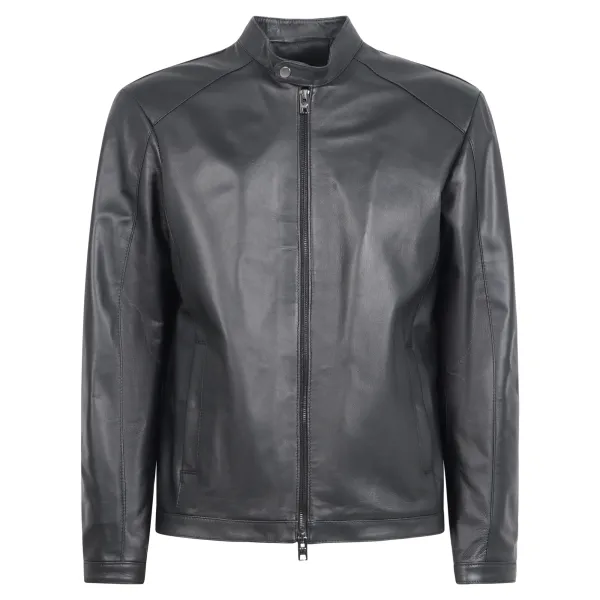Masterpelle - Giubbotto nero coreano in pelle per uomo | mp771-np nero