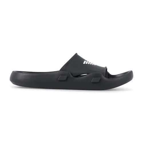 Emporio Armani - Sandali neri in gomma con logo centrale per uomo | xvps15
