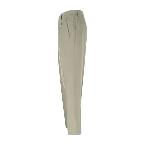 Luca Bertelli - Pantalone verde tasca a flio con pence baggy fit per uomo | 2