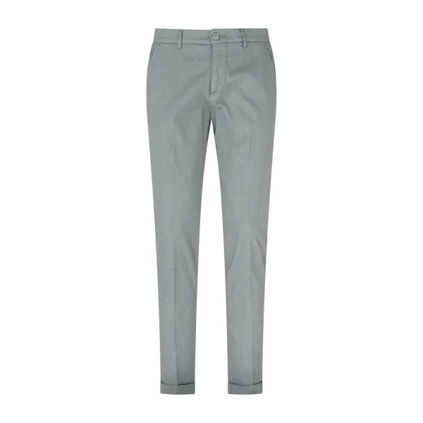 Luca Bertelli - Pantalone verde microarmaturato tasca a filo slim fit per uomo