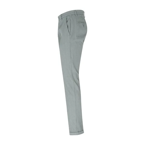 Luca Bertelli - Pantalone verde microarmaturato tasca a filo slim fit per uomo 2