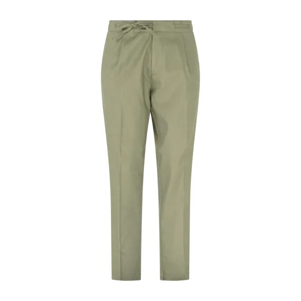 Officina36 - Pantalone verde con pence e coulisse in vita e laccetti per uomo |