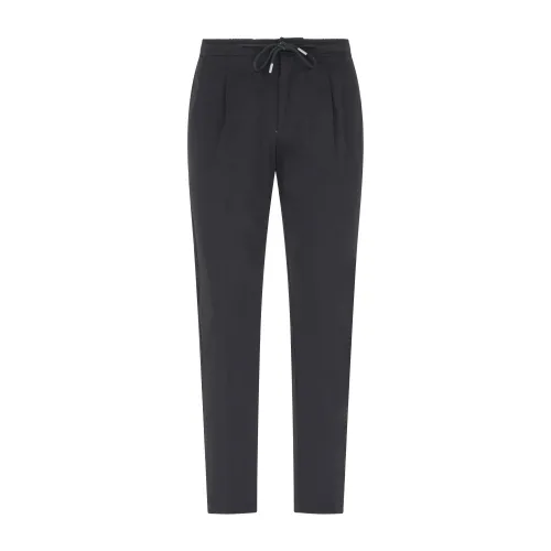 Luca Bertelli - Pantalone nero con elastico in vita e laccetti in viscosa con