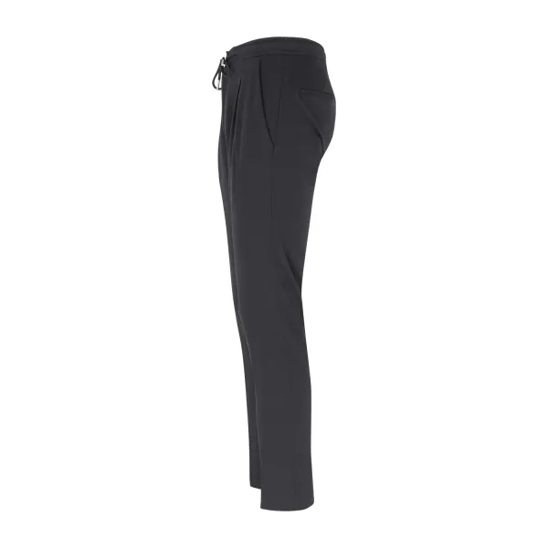 Luca Bertelli - Pantalone nero con elastico in vita e laccetti in viscosa con 2