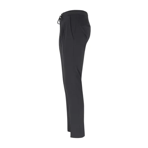 Luca Bertelli - Pantalone nero con elastico in vita e laccetti in viscosa con