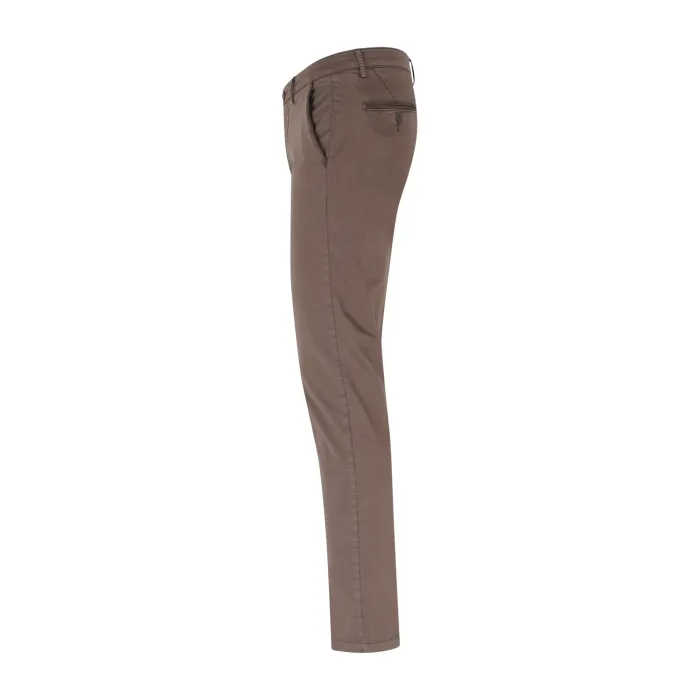 Luca Bertelli - Pantalone marrone tasca a filo skinny fit per uomo | p1600skin