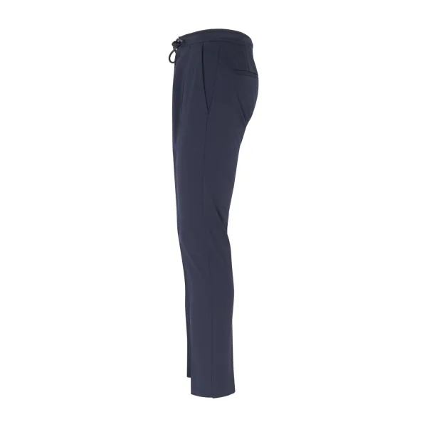 Luca Bertelli - Pantalone blu con elastico in vita e laccetti in viscosa con 2
