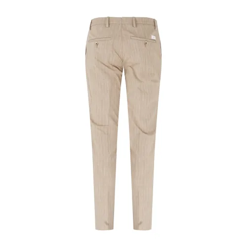 Barbati - Pantalone beige Vyto a righe in cotone tasca a filo con pence per