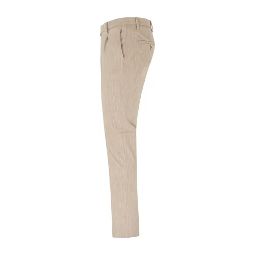 Barbati - Pantalone beige Vyto a righe in cotone tasca a filo con pence per