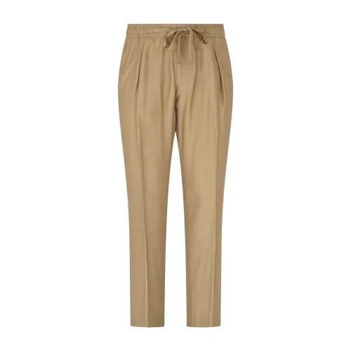 Officina36 - Pantalone beige con pence ed elastico in vita e laccettini per