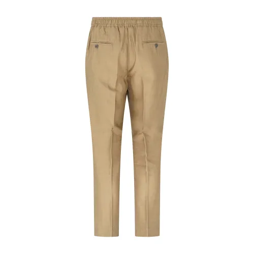 Officina36 - Pantalone beige con pence ed elastico in vita e laccettini per
