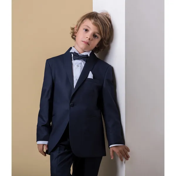 Etienne chic - Abito smoking sciallato blu per bambino per uomo | 