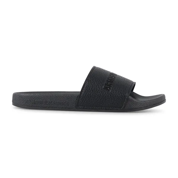 Armani Exchange - Sandali nero in gomma martellata con logo centrale per uomo |