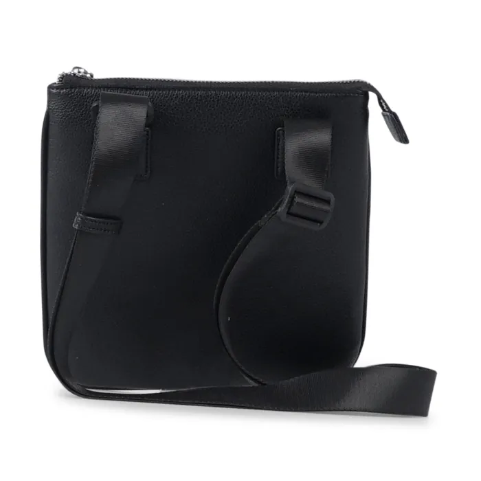 Armani Exchange - Borsa a tracolla nera con patch logo sul fronte per uomo |