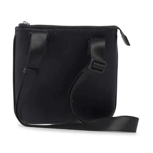 Armani Exchange - Borsa a tracolla nera con patch logo sul fronte per uomo |