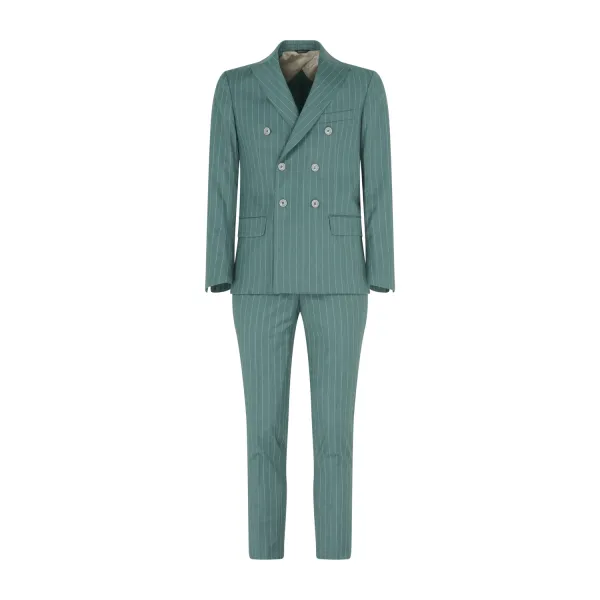 Havana & Co - Abito verde doppiopetto a righe per uomo | h5431 a5569 30verde