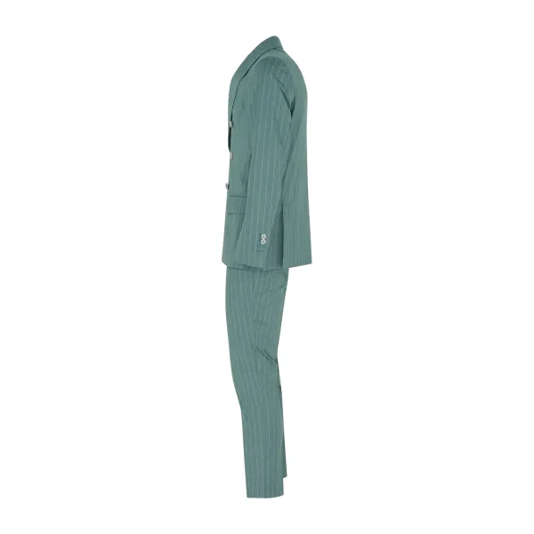 Havana & Co - Abito verde doppiopetto a righe per uomo | h5431 a5569 30verde 2