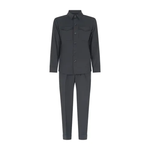 Alessandro Gilles - Abito nero in lana sfoderato con pantalone con doppia pence