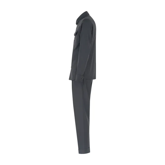 Alessandro Gilles - Abito nero in lana sfoderato con pantalone con doppia pence